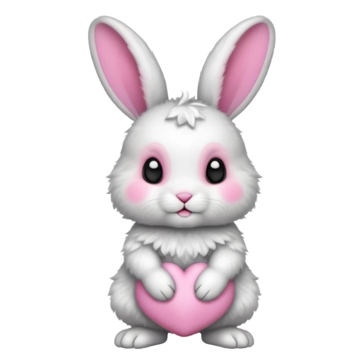a white and black baby rabbit staying on its four legs sticker