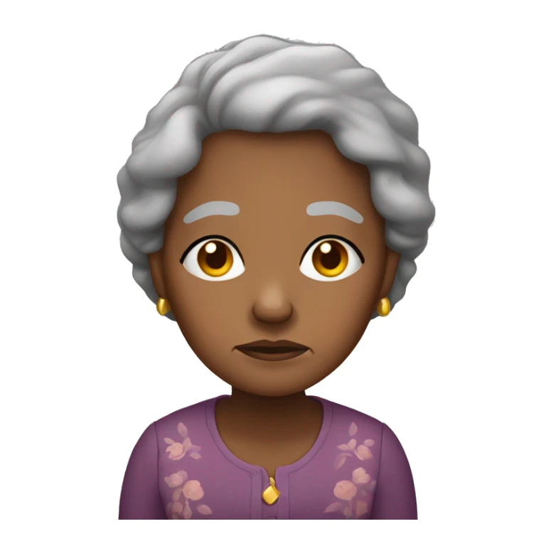 Elderly African American lady sad sticker