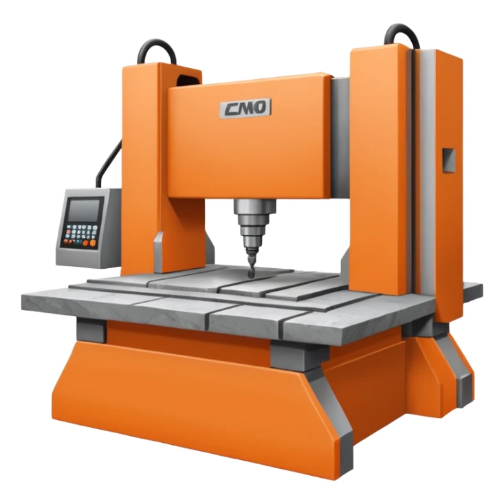 cnc machien curtting stone slab standing in a workshop sticker