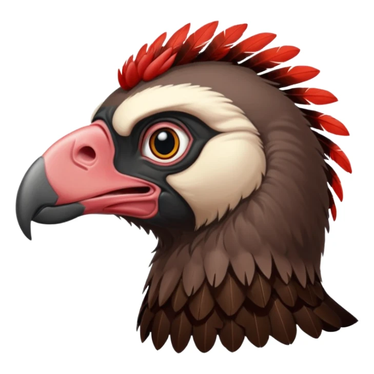 mature vulture with black and reddish feathers looking forward sticker