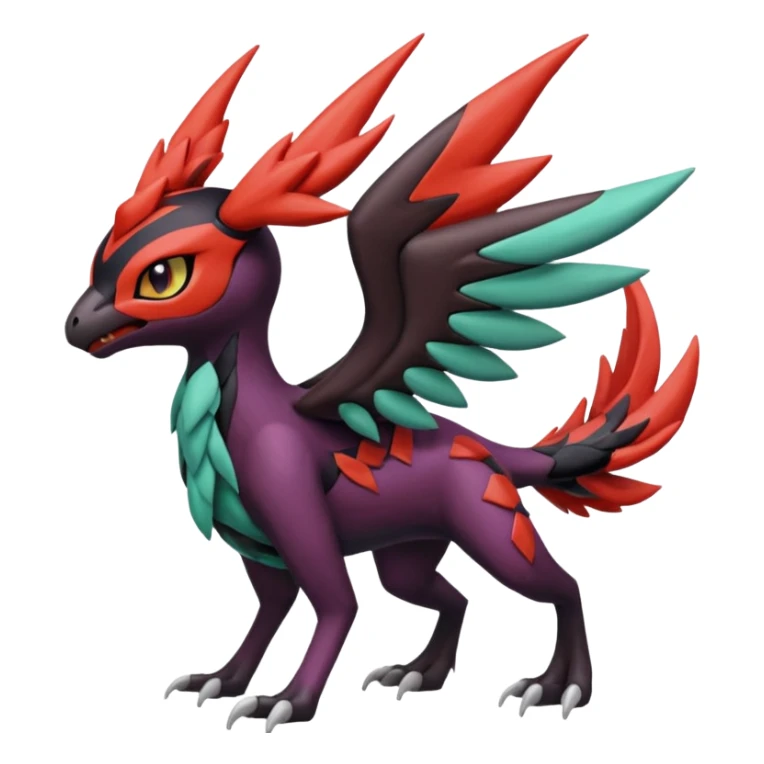 Meloetta-Yveltal-Nargacuga-Noivern-Pokémon-Fakémon-creature sticker