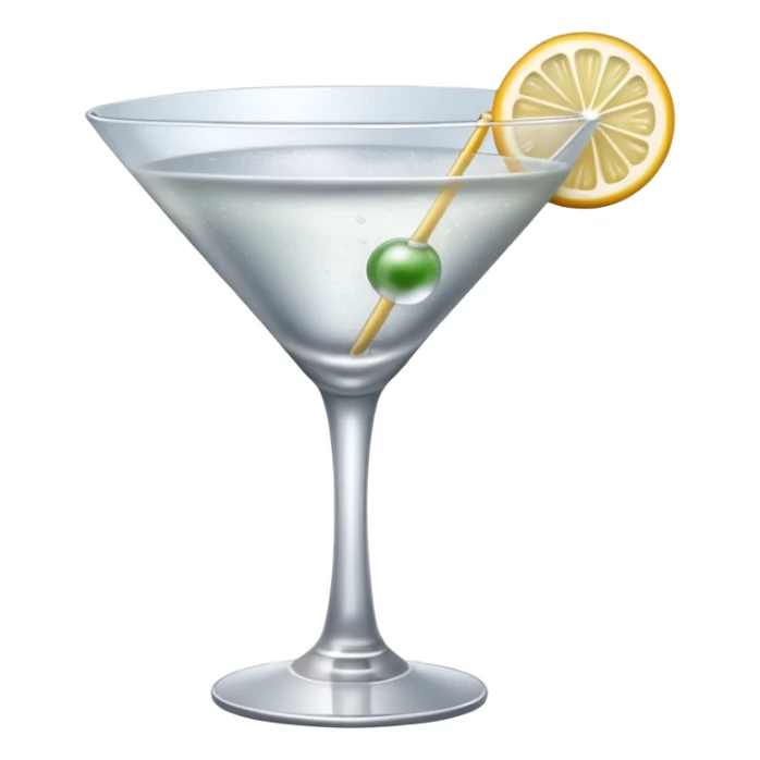 silver coloured cocktail in martini glass sticker
