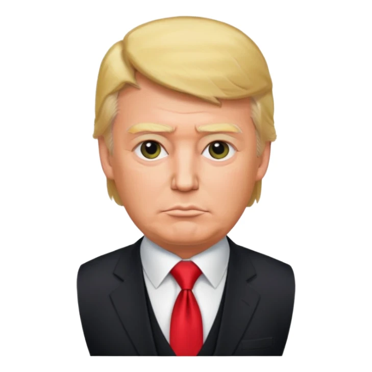 donald trump in vest with tie sticker