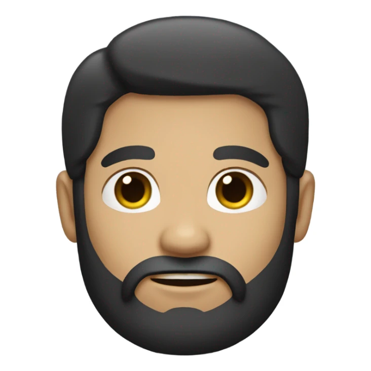 A man with long black hair, a triangular beard, and light skin. sticker