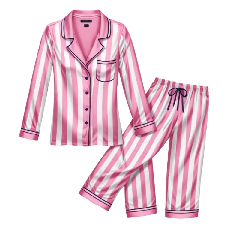 Striped pink and white silk Victoria’s Secret pajama set sticker