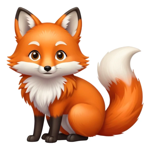 cute fox with bright eyes and fluffy tail sticker