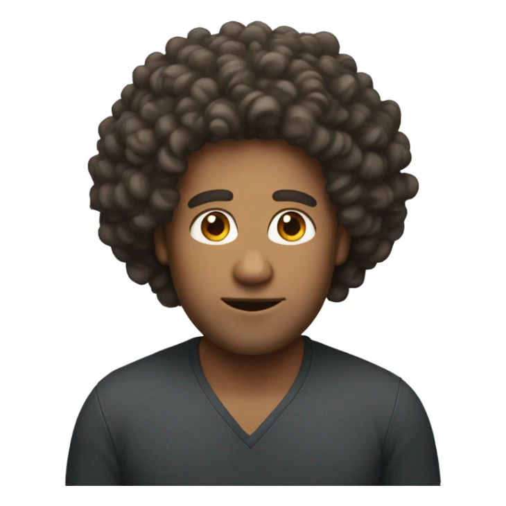 A man with voluminous curly hair. sticker