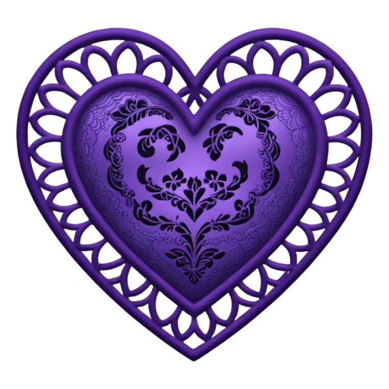 black and purple lace heart sticker