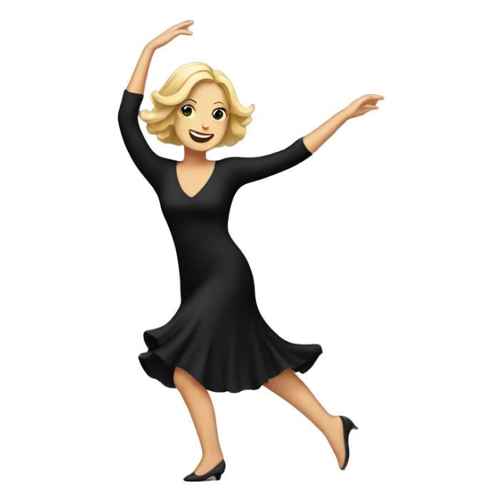 White woman black dress dancing sticker