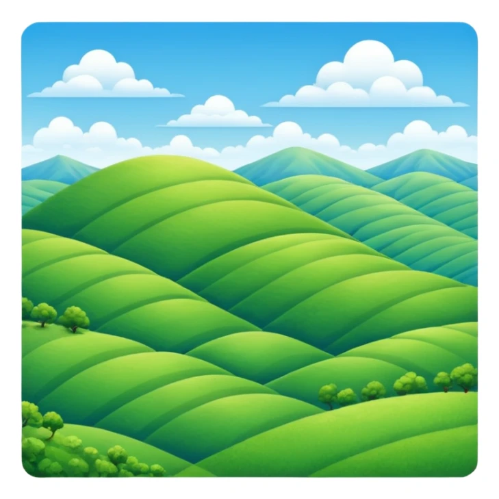 rolling green hills under a blue sky emoji sticker