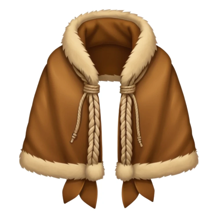 A fur wrap made from thick animal hide tied with simple rope.








 sticker