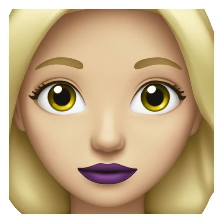 Blonde girl with green eyes and purple lips sticker