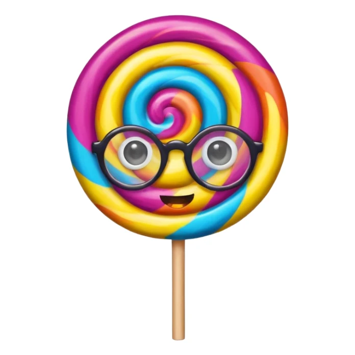 lollipop with eyes and glassess sticker
