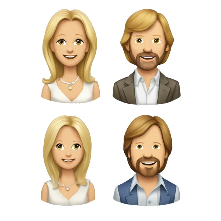 Abba Agnetha Fältskog, Björn Ulvaeus, Benny Andersson en Anni-Frid Lyngstad sticker
