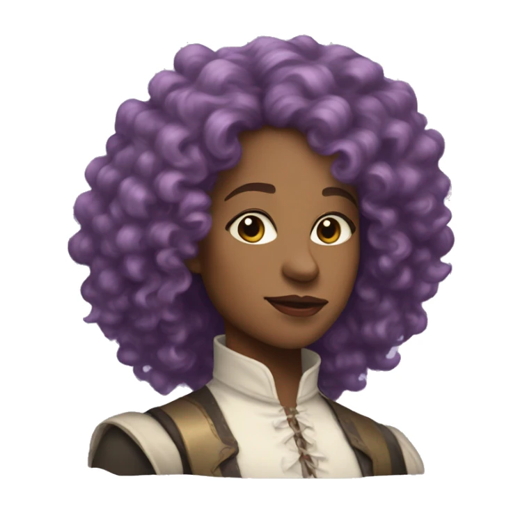 Three musketeers black women lilac curly hair sticker