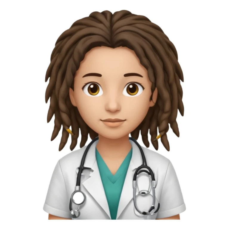brunette girl doctor with dreadlock sticker