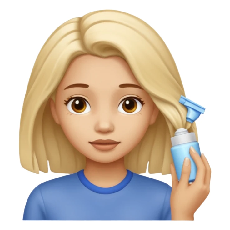 girl applying crema to her hair sticker