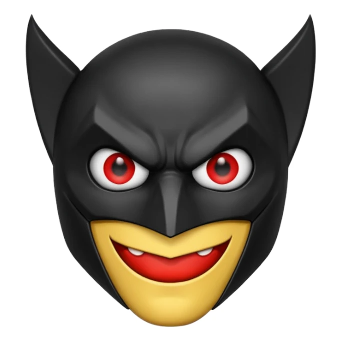 A batman emoji with red eyes and it should look realistic  sticker