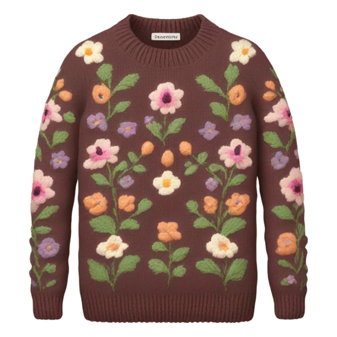 Knit floral sweater beautiful finnish  sticker