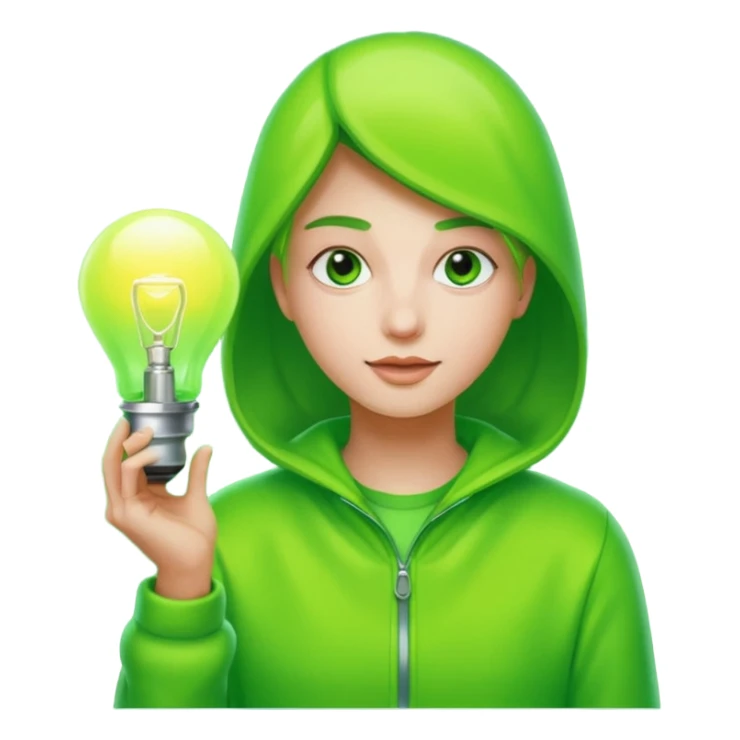 80s fashion green lighting lamp sticker