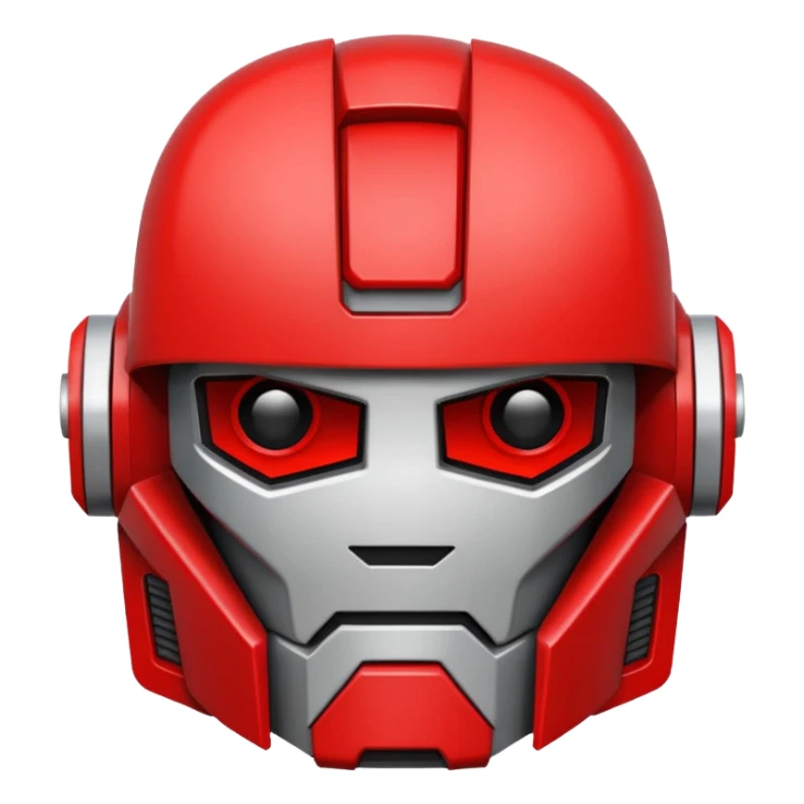 Autobot logo emoji, flat red with white outline sticker