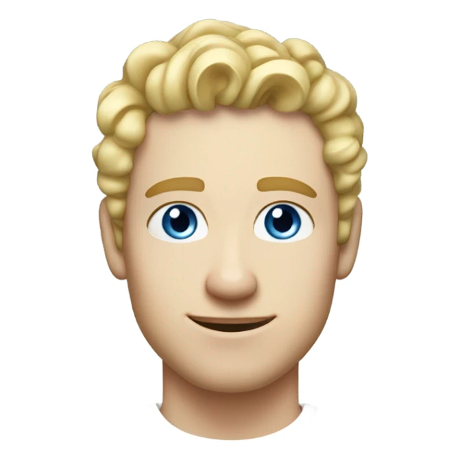 3/4 profile light curl blonde 30yo man blue eyed pale skin sticker