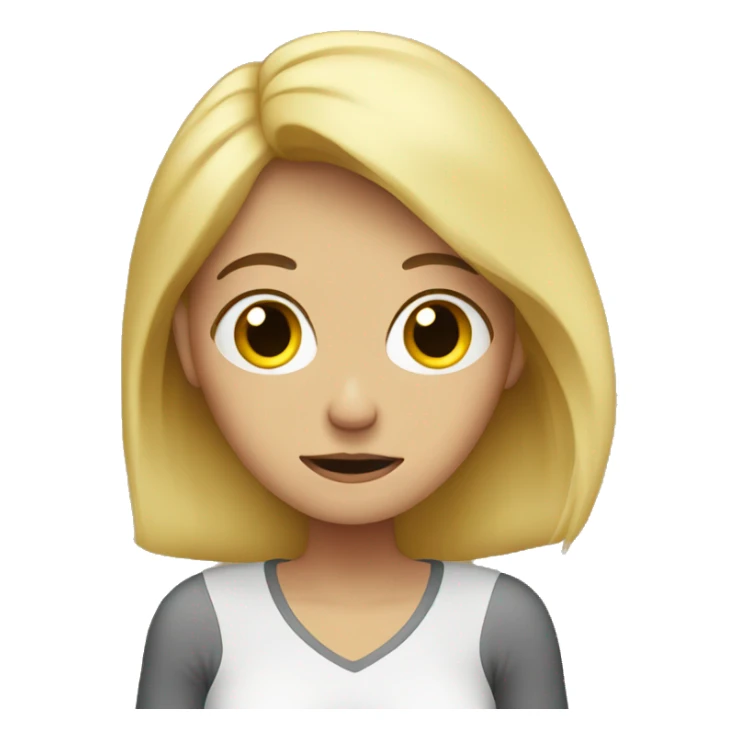 blonde woman being overwhelmed but pretending she's fine sticker