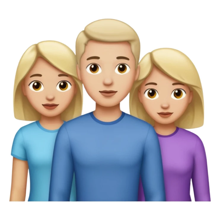 a gay man with three girls sticker