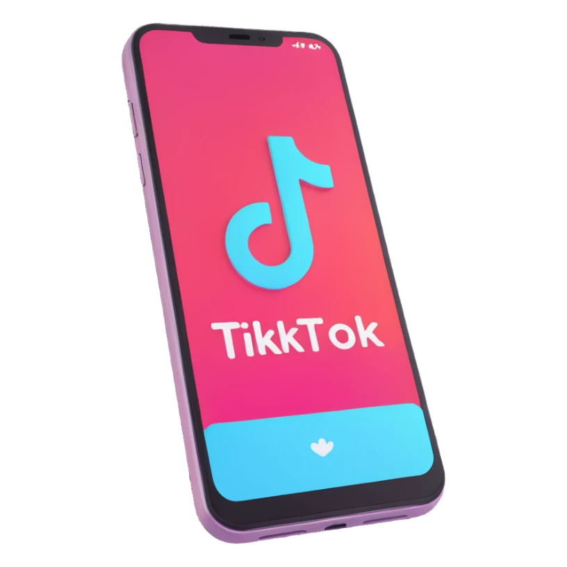 a smartphone with a tiktok video sticker