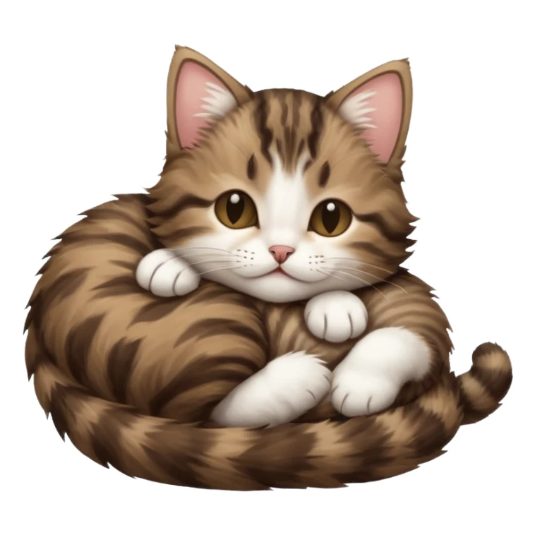 dark brown tabby and white kitten upside down sleeping sticker