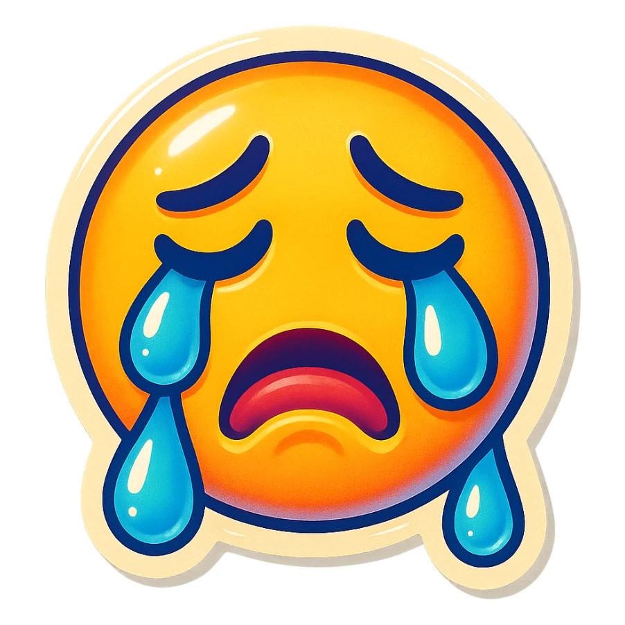 Crying Tears rolling down face 
Mouth Pout sticker
