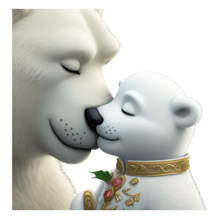 Prince kissing polar bear sticker