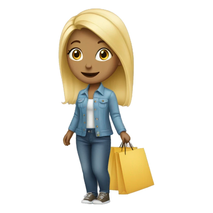 Blonde girl going to shop called Lewiatan  sticker