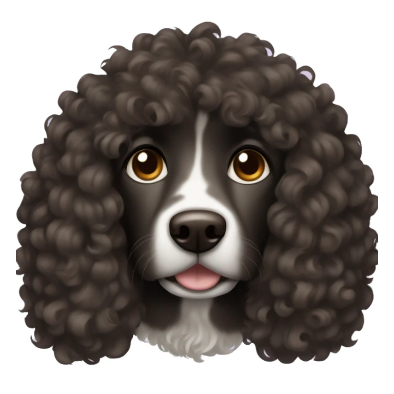 black curly hair dog with brown eyes  sticker