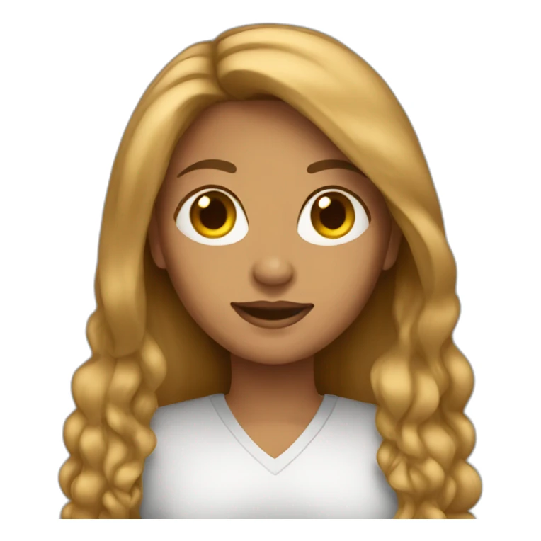 woman tan skin long hair on laptop sticker