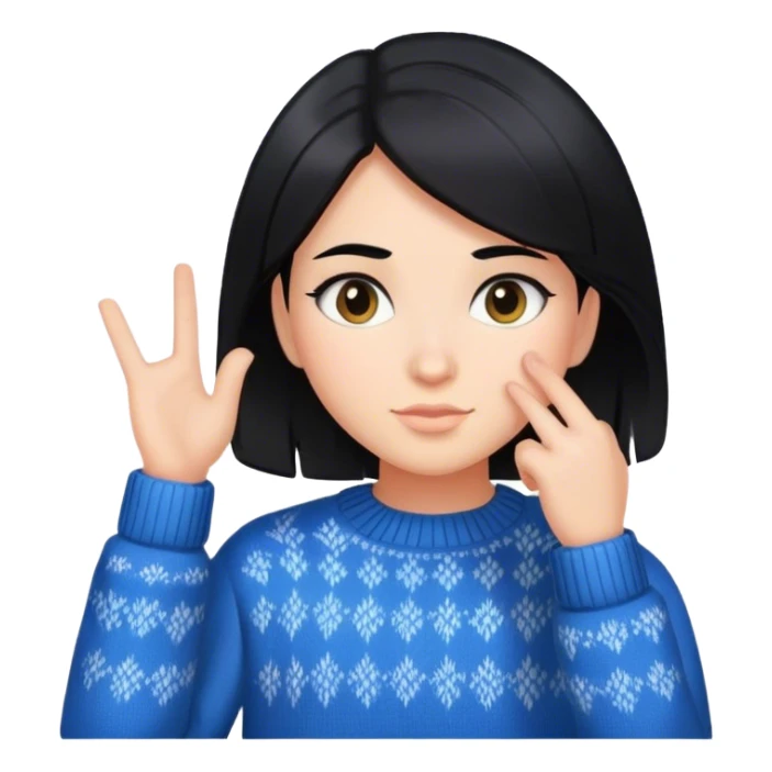 Girl with black hair and Sweater weatherman  sticker