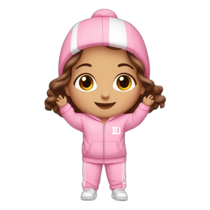 dancing-brown-haired-white-girl-pink-oversize-tracksuit sticker