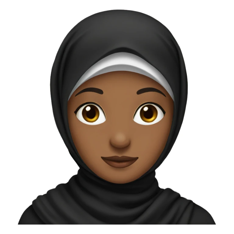 Muslim girl wearing black hijab sticker
