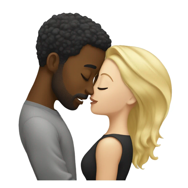 Black man kissing a white blond women sticker