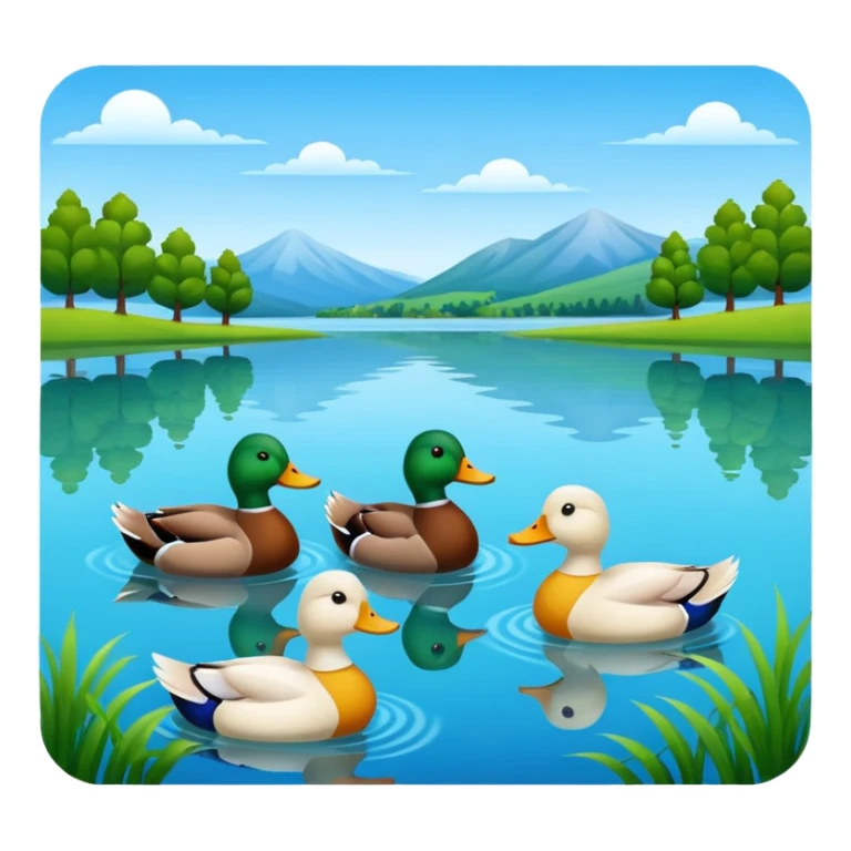 lake, ducks sticker