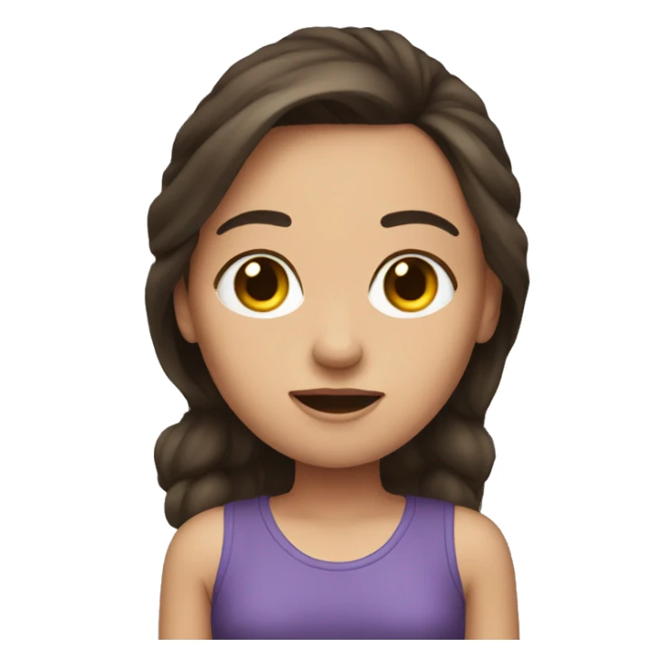 brunette girl with an eye twitch sticker