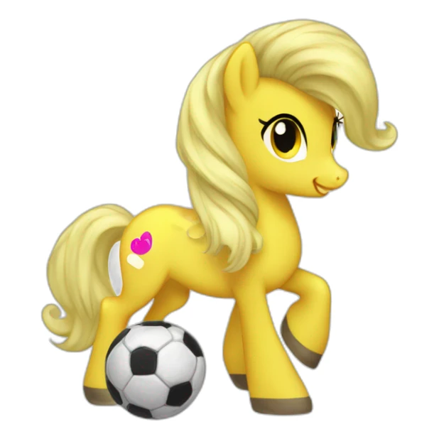 Yellow my little pony with soccer ball sticker