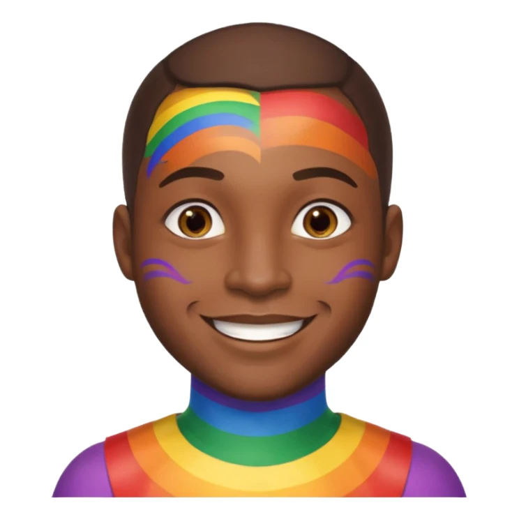   Gay African Man with rainbow skin  sticker