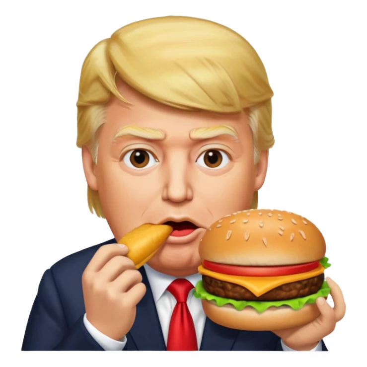 Hamburger eating Donald trump sticker
