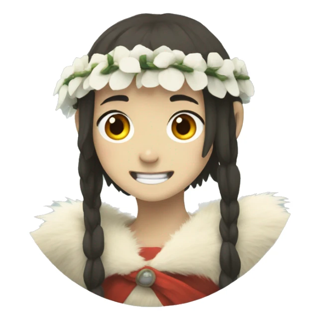 Princess Mononoke Studio Ghibli with Smile Face sticker