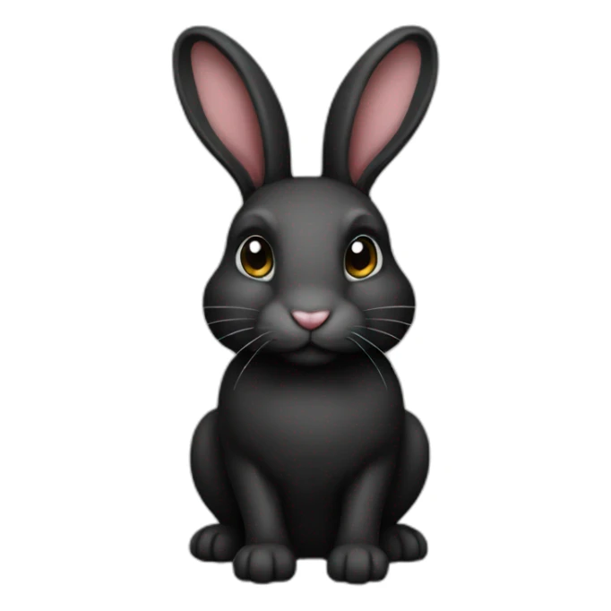 bunny black  sticker