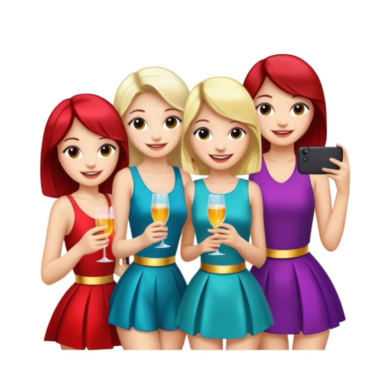 girls taking photo in club background sticker
