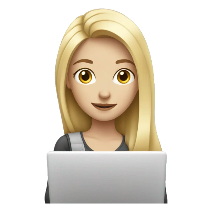 blonde girl with fair skin with laptop sticker