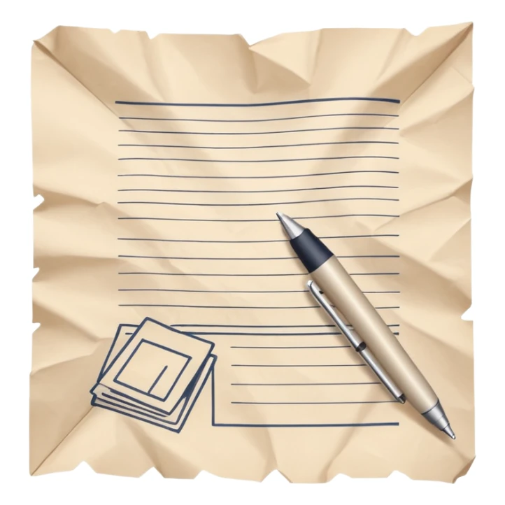 A beige colored piece of draft paper with finance/insurance-related simple graphics written on it sticker