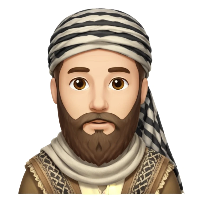 abraham from the bible, long beard, with keffiyeh sticker